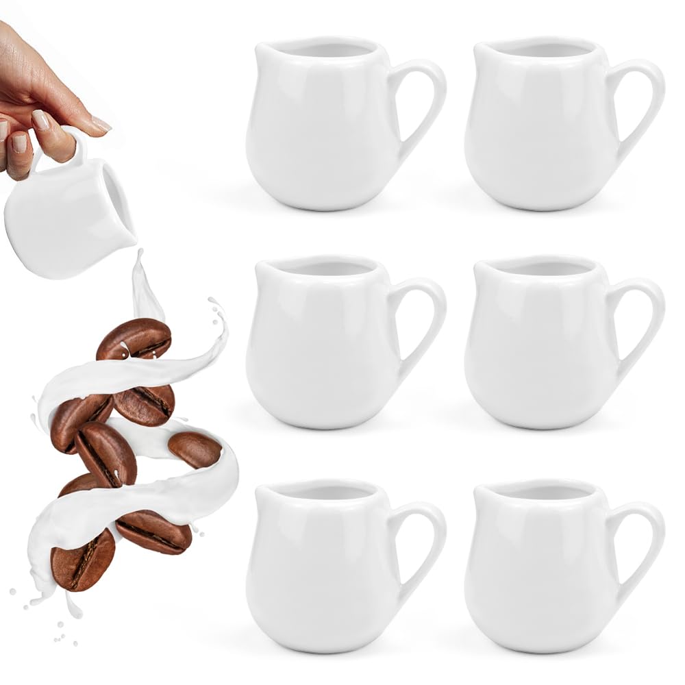Gurygo Set Di 2 Brocche Bianche In Porcellana Fine – Piccole E Pratiche (110 Ml) Per Latte, Panna O Salsa