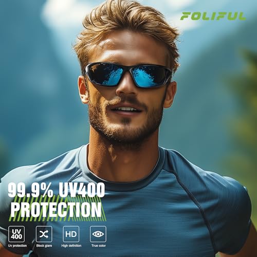 Foliful 3 Pack Polarized Sports Sunglasses For Men thumb #2