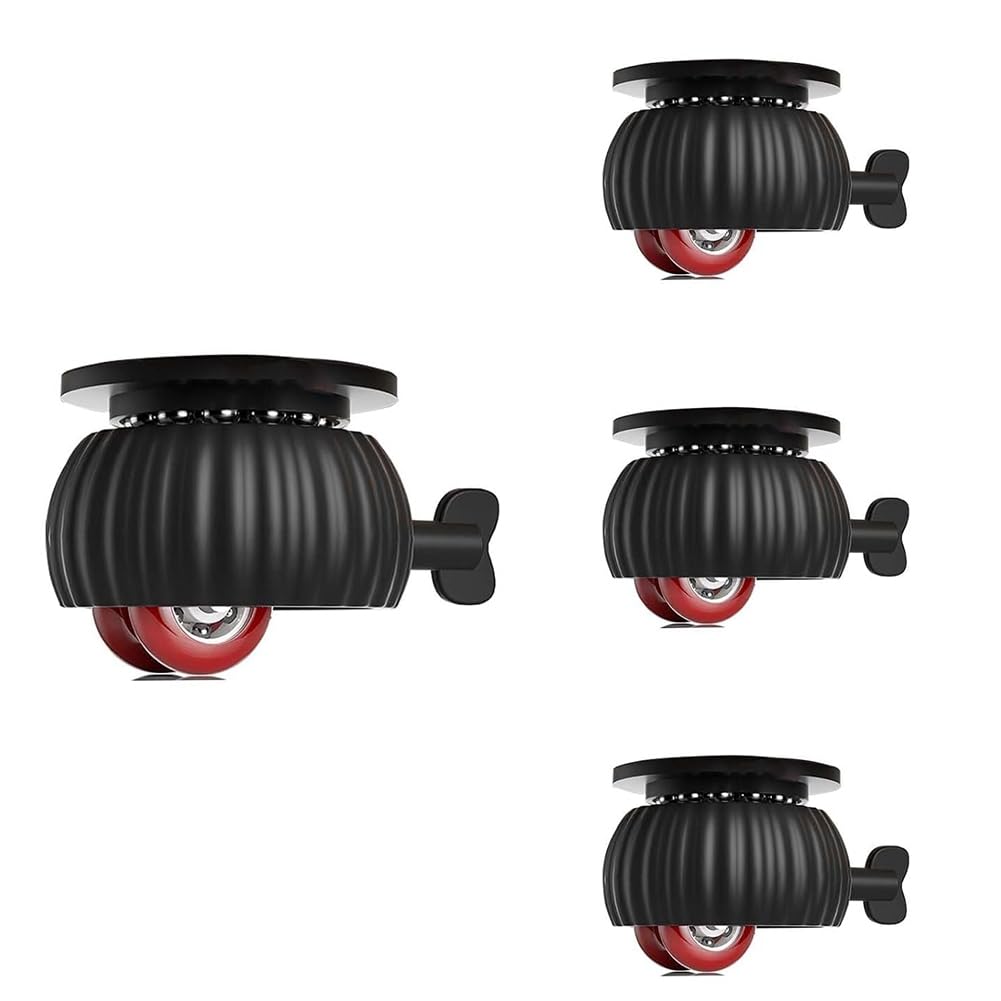 Ctrlzs Silent Self Adhesive Caster Wheels 4Pc Set, Mini Swivel Design With Brake, 360° Rotation For Appliances Roller