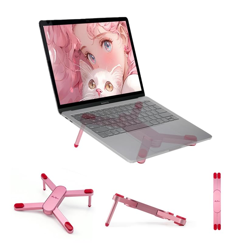 SayRose Portable Laptop Stand for Desk, Aluminum Laptop Stand for Desk Foldable, Ergonomic Computer...