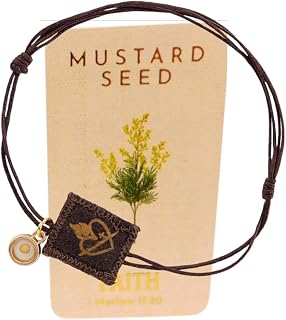 Westmon Works Faith of a Mustard Seed Bracelet Gift Set Scapular Adjustable Wrist Accessory with Holy Prayer Card