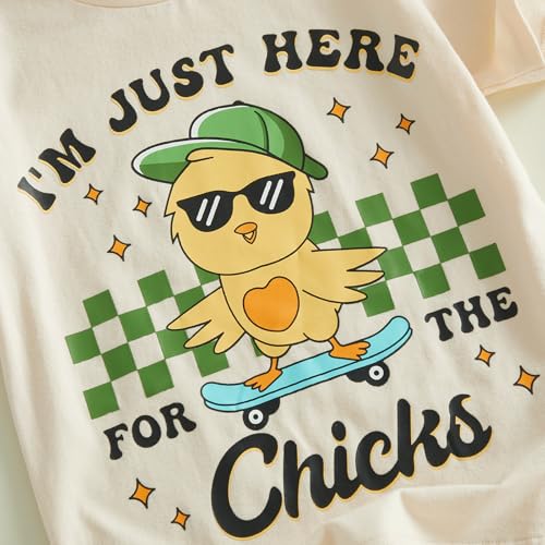 Image of Easter Bunny Shirt for Toddler Boys Girls Kids Funny Rabbit Letters Graphic Cotton Short Sleeve T-Shirt Top