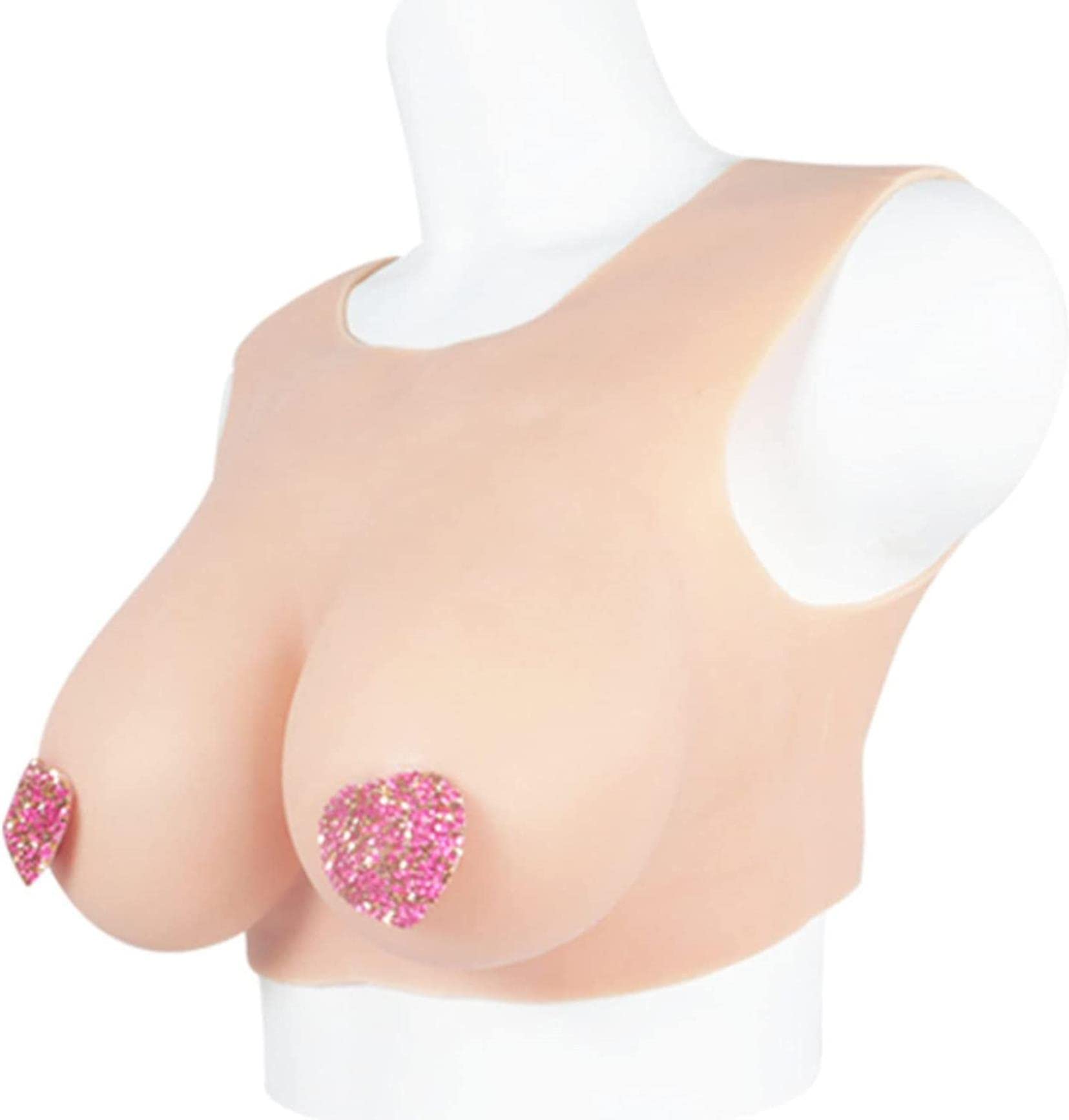 Prothese sein silicone transgenre XENITE D et faux seins travesti pour soutien gorge sexy