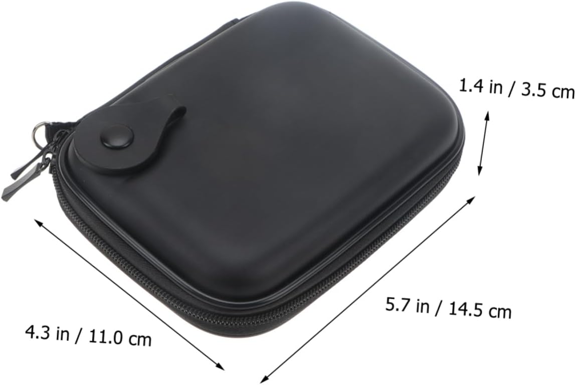 OSALADI 3pcs Eva Hard Disk Storage Bag with Hook Shockproof Digital Accessories Organizer for Power Banks Cables and Earphones Black