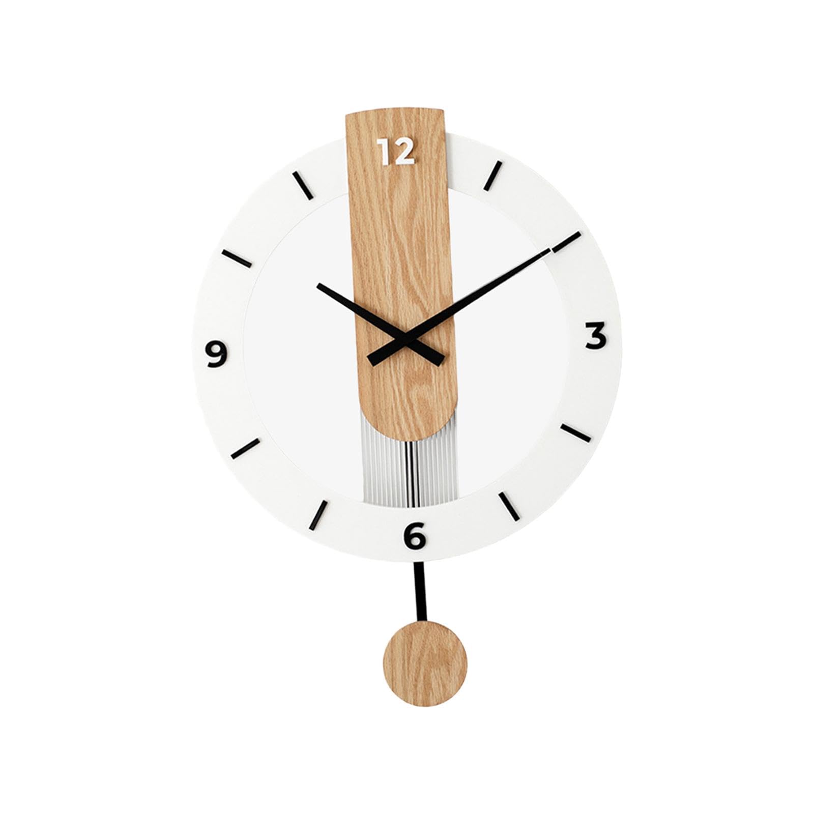 Sharplace Pendeluhr aus Holz, Wanduhr, Dekoration, dekorativ, geräuschlos, 39,4 x 54,4 cm, für Esszimmer, Einweihungsgeschenk, arabische Ziffern