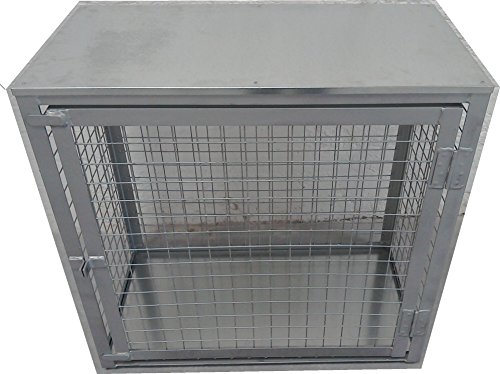 Image of Gas Bottle Storage Cage 3 x 19KG - Storage - Security - LPG (Silver) with Galvanised Roof and Floor