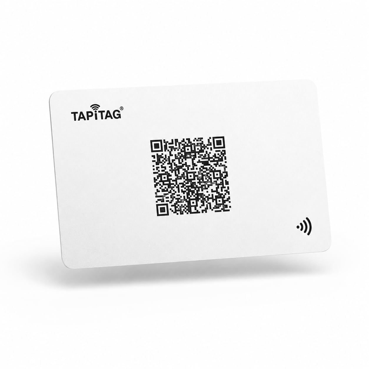 TAPiTAG Metal Digital Business Card (White) - NO Subscription Required - Contactless Laser-Etched NFC Smart Card with QR & Dynamic Online Profile for Premium Networking Events