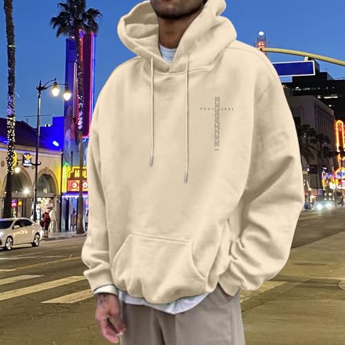 Proverbs Christian Hoodies for Men Oversized Lightweight Bible Verses Letter Graphic Print Pullover Sweatshirt3