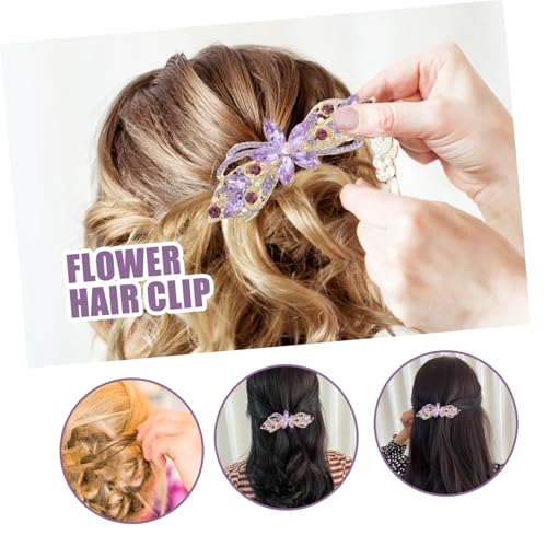 Barrette cheveux fleur anti-glisse pour fixer une queue de cheval stable - 3