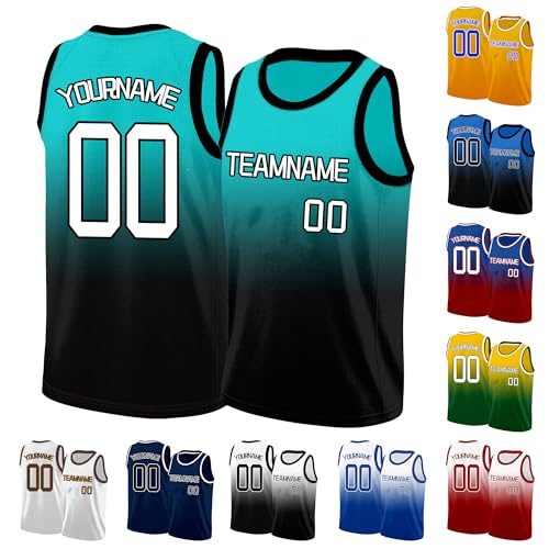 Image of Custom Basketball Jersey for Men - Personalized Name & Number, Embroidered or Printed, Athletic Shirt for Kids, Boys & Youth
