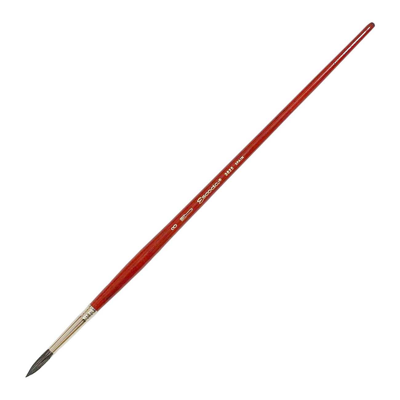 Escoda Saturno Series 3825 Artist Oil and Acrylic Paint Brush, Black Sable, Round, Size 8