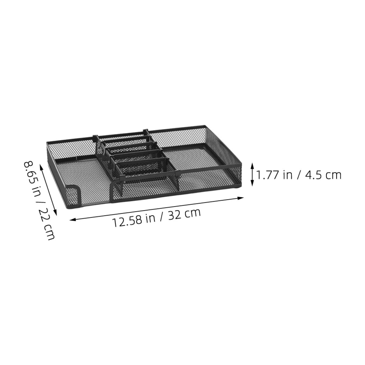 Healeved Organizador de Escritorio de Metal Negro DIY Bandeja de Malla Portalápices Metálico y Compartimentos para Cajones Adecuado para Oficina y Material de Oficina Organizadores de