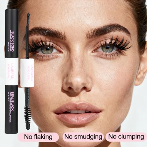 Image of Lash Bond and Seal Waterproof LAUBESS Lash Glue for Eyelash Clusters 2 in 1 Lash Cluster Glue Adhesive Eyelash Glue Home Use Strong Hold 72H 10ml