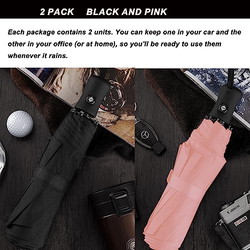 Image of SIEPASA Umbrella for Men - Automatic Large Size Foldable Umbrella with Travel Cover for Man and women - 3 fold Windproof umbrella
