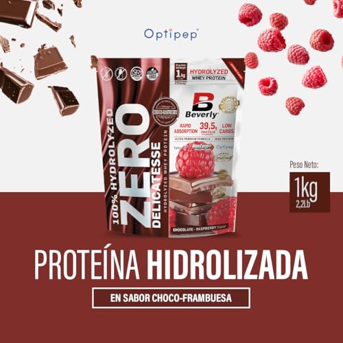 Beverly-ZERO-DELICATESSE-1-Kg-Proteina-Hidrolizada-Whey-85-Con-Digezyme-y-Tolerase-Mezclador-Gratis-Masa-muscular-y-fuerza-CHOCOLATE-FRAMBUESA