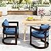 DAYAOUTDOOR Outdoor Dining Chair Set of 4, Aluminum Patio Chairs with Armrests, Round Outdoor Dining Chairs for 4, Metal Dining Chair Set, Modern Outdoor Dining Chairs in All Seasons, Blue