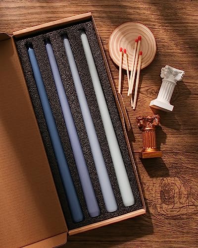 Viyffo VYLZ026 12 Inch Blue Taper Candles Set Of 4 Unscented Smokeless Long Tall Tapered Candles thumb #1