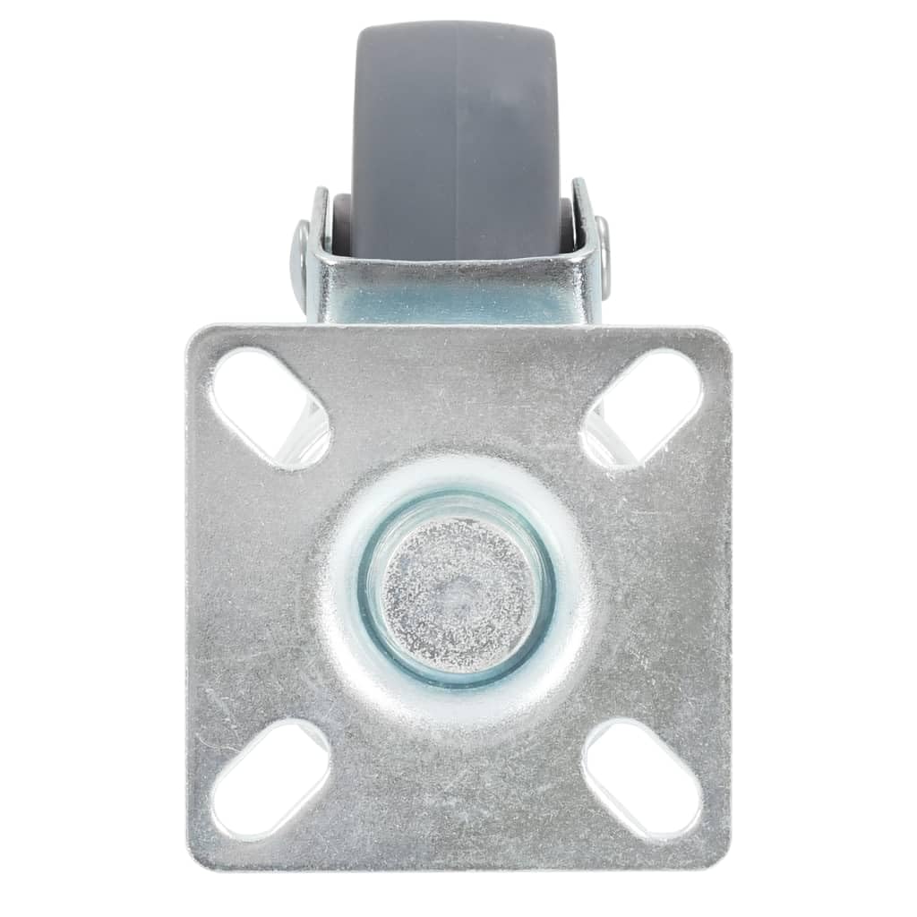 144 Stück Lenkrollen 50 mm TPR Gummi mit Eisenrahmen Zinkbeschichtung robust für Werkstatt Lager Industrie Transportwagen Hubwagen Sackkarre Plattformwagen