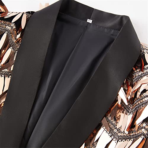 Men Wave Stripe Gold Sequin Suit Shawl Lapel One Button Suit Wedding Party Suit3