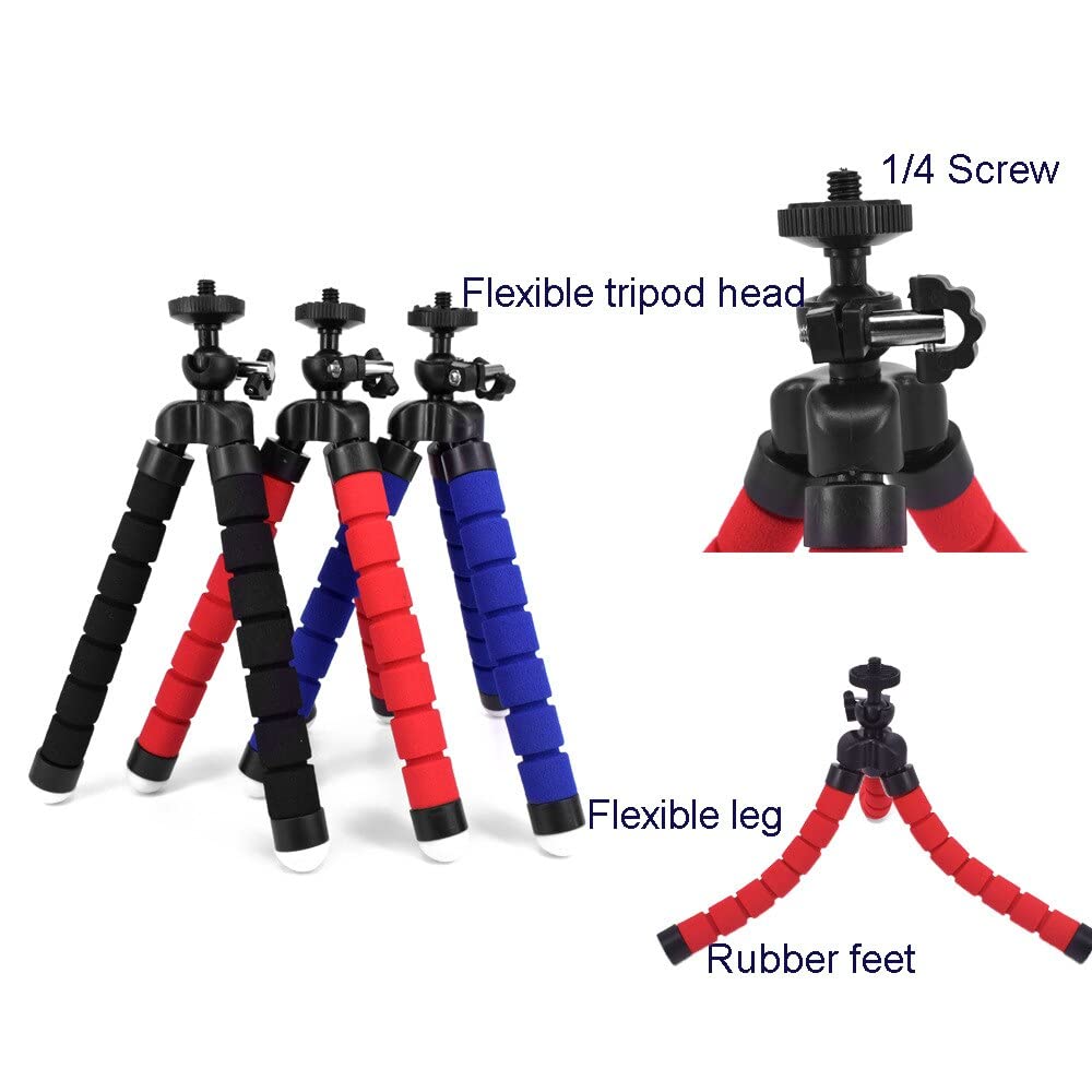RajoNN Teléfono móvil Trípode en Vivo Soporte para trípode para teléfono Soporte con Clip Esponja Flexible Pulpo Mini trípode para teléfono Mini cámara Trípode para teléfono móvil (Color :