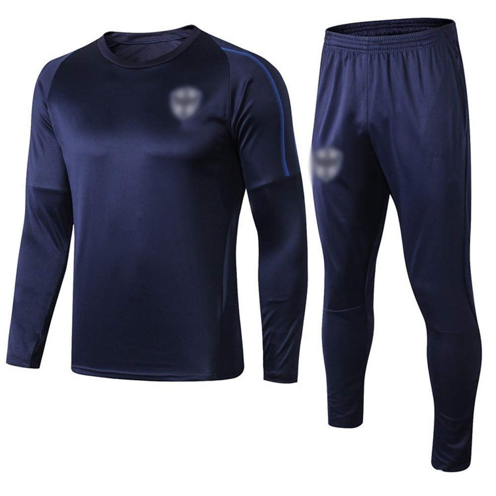 Big25cm Utility Player! Blue Football Jersey Long Sleeve Training Suit Long Sleeve Sportswear (Select Size)-kuzt_6588