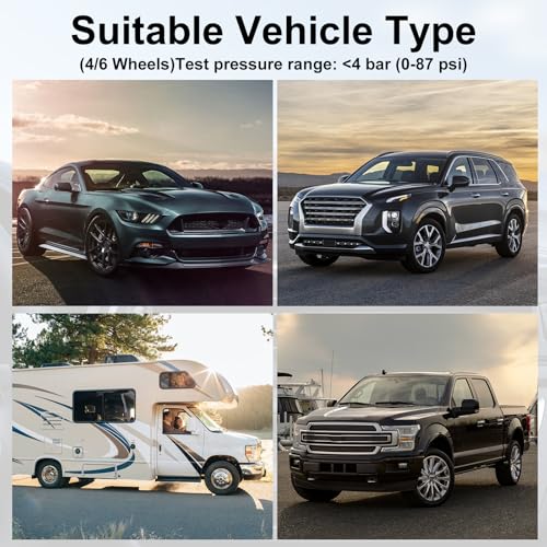 RV Tire Pressure Monitoring System, Tire Pressure Monitor with Solar&USB Charge, Car TPMS with 4 Sensors and 6 Alarm Modes, 0–98PSI Real-time Color LCD Display for RV/Trailer/Truck/SUV - Image 4