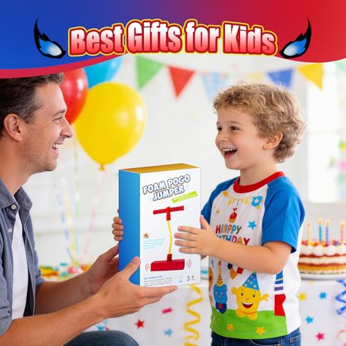 Image of Pogo Stick Foam Pogo Jumper for Kids: Cool Toys for Boys 4-6, Outdoor Toys for Kids Ages 4-8, Toys for 3 4 5 6 7 8 Year Old Boys, 3+ Year Old Boy Gift, Birthday, Easter, Christmas