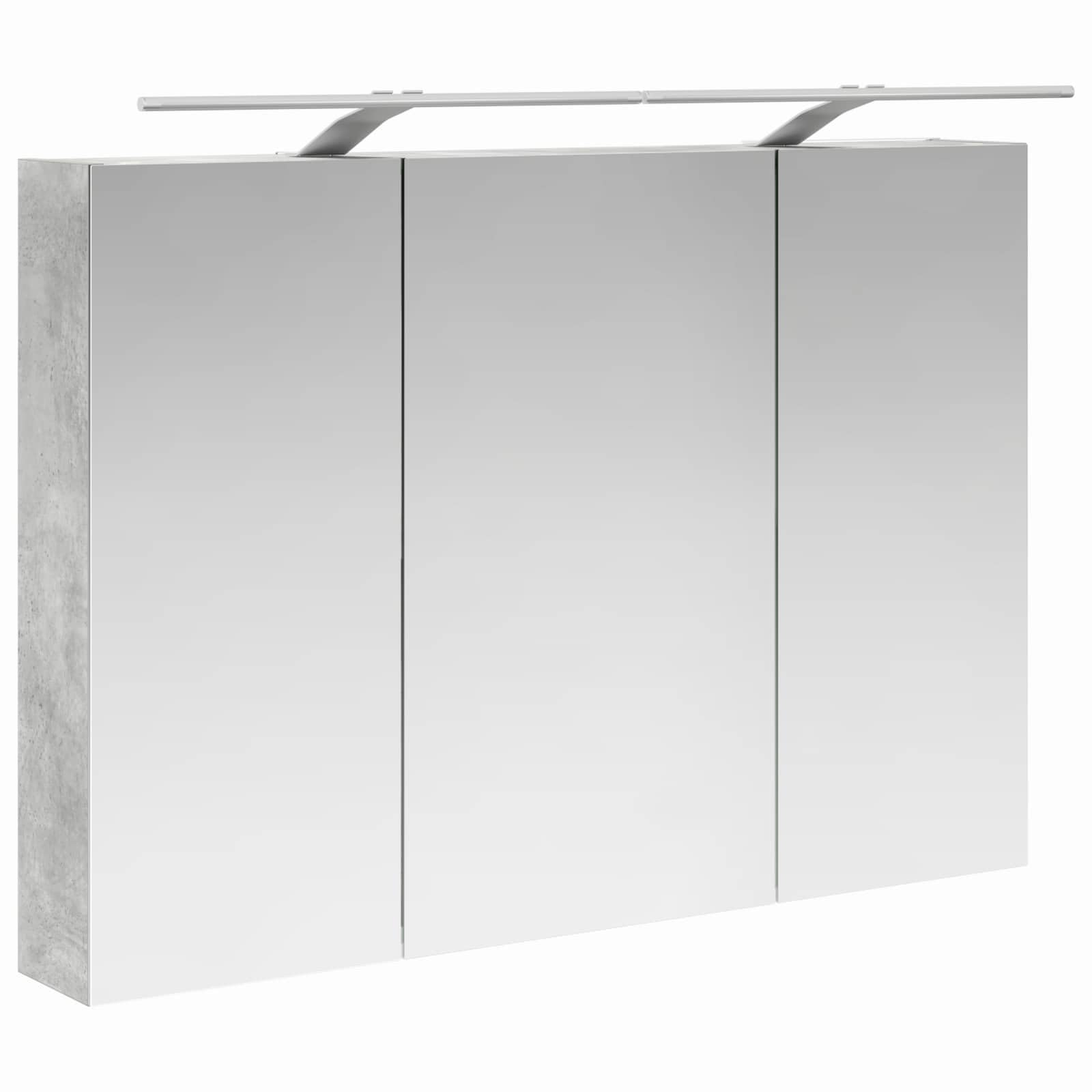 Set di 4 armadietti da bagno, 100 x 14,5 x 70 cm, in legno, montaggio a parete, vano portaoggetti, illuminazione a specchio, mobili da bagno per bagno moderno