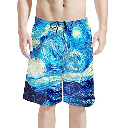 Men's 3D Print Casual Classic Drawstring Loose Fit Trunks Boardshort Shorts3