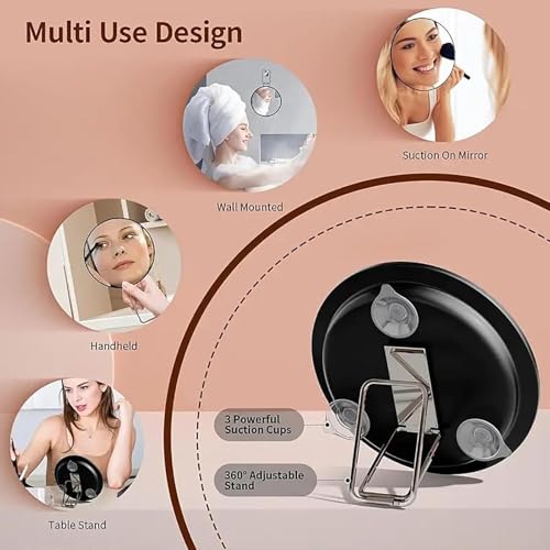 Espejo de aumento 30x plegable con asa para maquillaje en tocador o baño 6