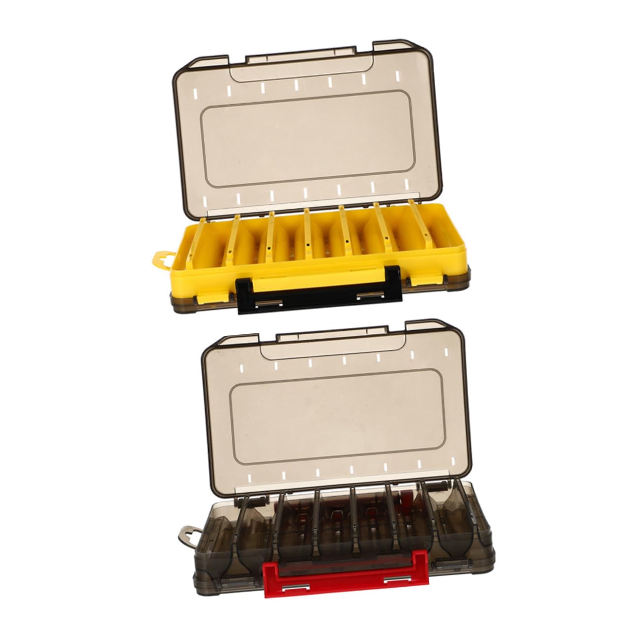 Sosoport 2Pcs Fishing Lure Storage Box Durable Tackle Organizer with Translucent Lid Lightweight and Portable Fishing Tools for Freshwater