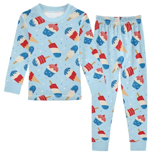Ice Cream Pajamas Long Sleeve Sleepwear 2-Piece Pajama Set2