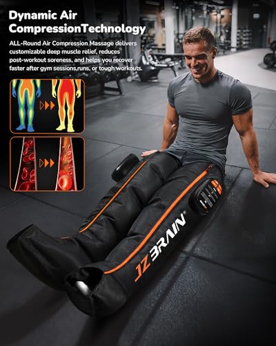 JZBRAIN Professional Compression Boots for Circulation, Cordless Leg Compression Massager for Pain Relief, Rechargeable Leg Recovery Boots for Athletes,Reduces Muscle Pain, 3000 mAh, Medium — view 2