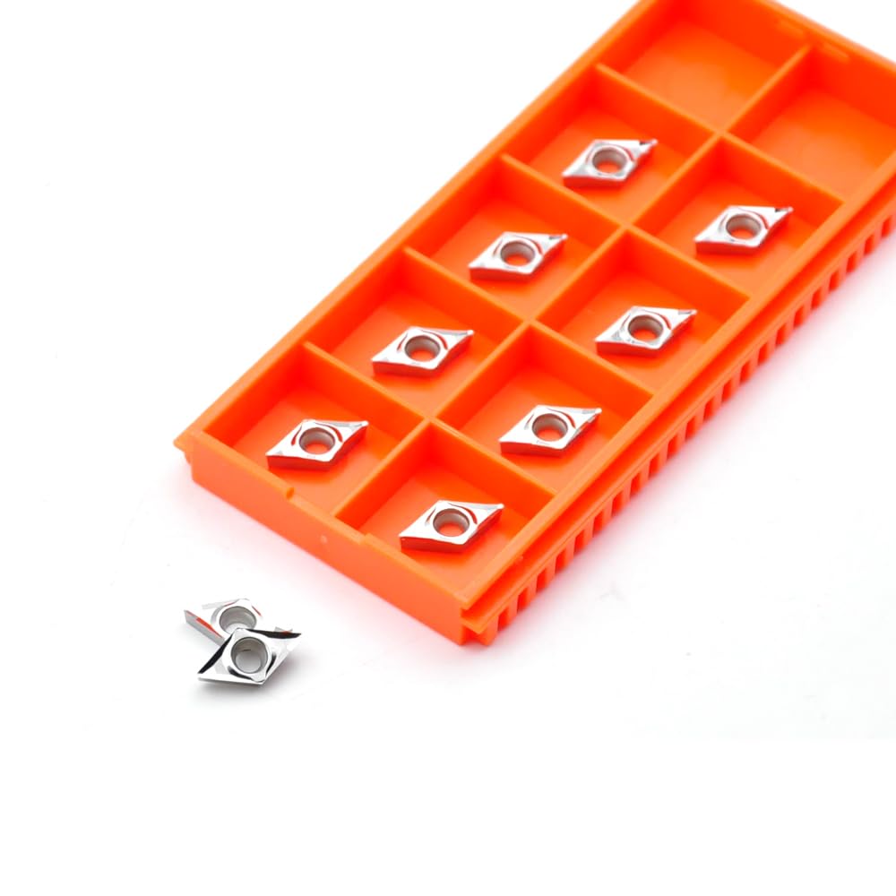 Carbide Inserts for Aluminum DCGT21.51 Dcgt070204-AL Finish to semi-Finish Machining of Non-Ferrous Metal, 10 PCS