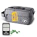 Compact Smell Proof Case + Grinder Card | Durable Water Repellent Odor Proof Smell Proof Bag Container with Combination Lock For Your Herbs + Smelly Accessories: Pipe, Vape, Rolling Papers (Gray)