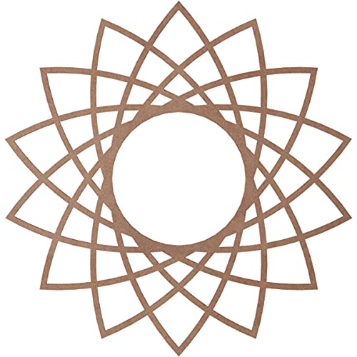 Image of Ekena Millwork 24 inchOD x 9 1 /4 inchID x 3 /8 inchT Eleanor Wood Fretwork Pierced Ceiling Medallion, Wood (Paint Grade)
