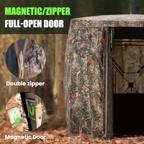 2-3 Person Hunting Blind + 3-4 Person Large Hunting Blind with Full Open Door
