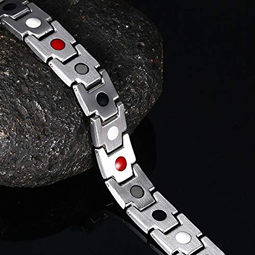 Joyevic Medical energy bracelet with germanium stone and magnet to get rid of electrical charges in the body and the balance of women's color golden and silver