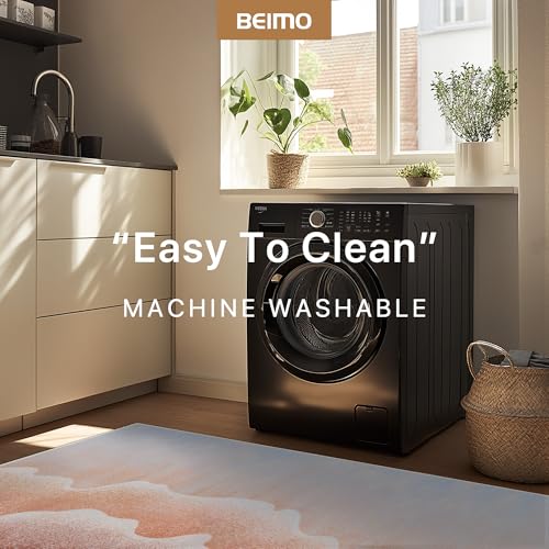 Area Rugs 8x10 for Living Room Bedroom, Modern Abstract Machine Washable Rug, Large Soft Low Pile Floor Cover with Non Slip Backing for Dining Room, Coral Pink