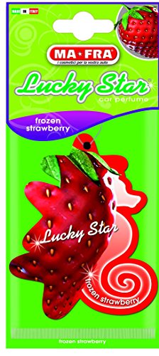 MAFRA, Lucky Star Frozen Strawberry, Profumatore per Interni Auto e Piccoli Ambienti, Fragranza alla Fragola, Design Innovativo, Fragranza Regolabile e Duratura, Facile da Appendere, 1 Unità