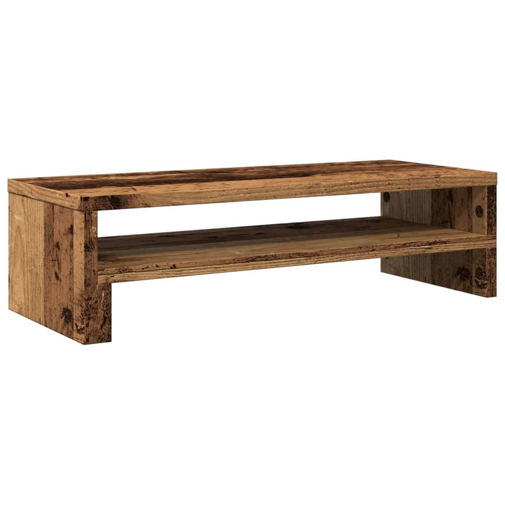 Vidaxl Old Wood Monitor Stand, Display Stand For Laptops Monitors, Computer Stand For Home Office, Monitor Stand Riser, Engineered Wood