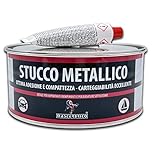 Stucco Metallico per Carrozzeria 750 ml. Stucco Bicomponente con Catalizzatore per Auto, Moto, Vespa - Spatolabile e Carteggiabile, Sovraverniciabile, Ideale per Ferro, Legno, Marmo e Cemento