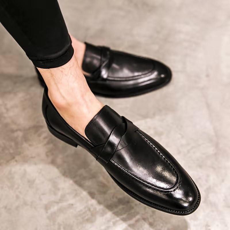 Men Dress Oxford Formal Shoes Anti-Slip Non Slip Resistant Working Vegan Leather Plain Toe Slip-on Comfort Orthopedic2