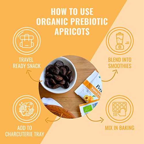 Sunny Fruit Organic Prebiotic Apricots - 1 Bag (5 Individual Portion Packs) | Convenient Snack Packs with Prebiotic Fiber | ORGANIC, NON-GMO, KOSHER, HALAL, NO PRESERVATIVES, NO SUGAR ADDED