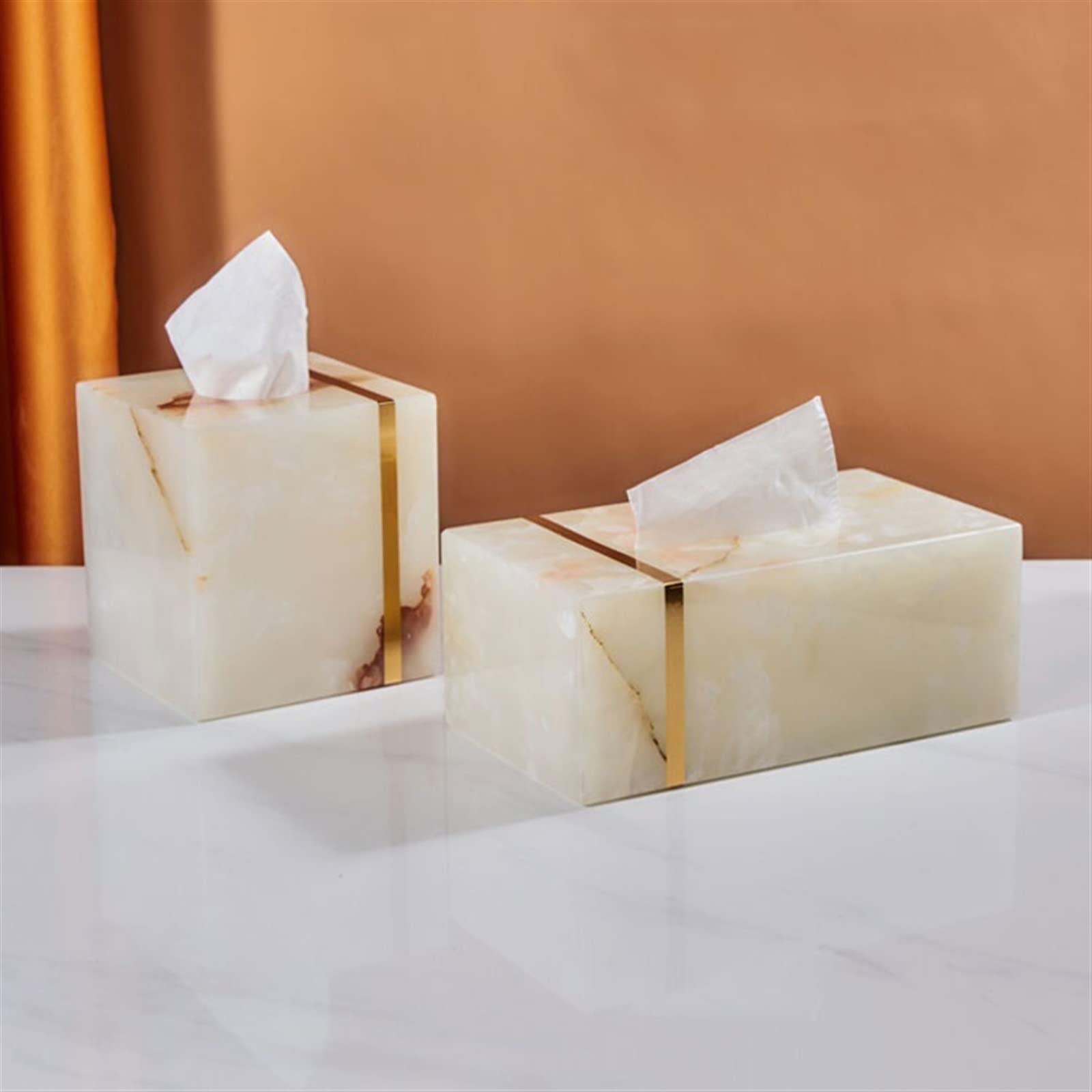 Amazon｜ティッシュボックスモダンなミニマリストライト高級紙箱絶妙な