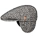 Produktbild Mayser Merlino Flatcap mit Ohrenklappen Schirmmütze Schiebermütze Ohrenschutz Herren - Made in The EU Schirm, Futter, Lederband, Lederband Herbst-Winter - 60 cm schwarz-weiß