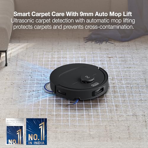 Image of ECOVACS Deebot N50 PRO Omni 2 in 1 Robotic Vacuum Cleaner & Mop, 2026 25000 Pa Suction, Self-Emptying Omni-Station, Zerotangle 3.0, Hot Air-Drying, Auto-Lift Mop On Carpet, Upto 300 Mins