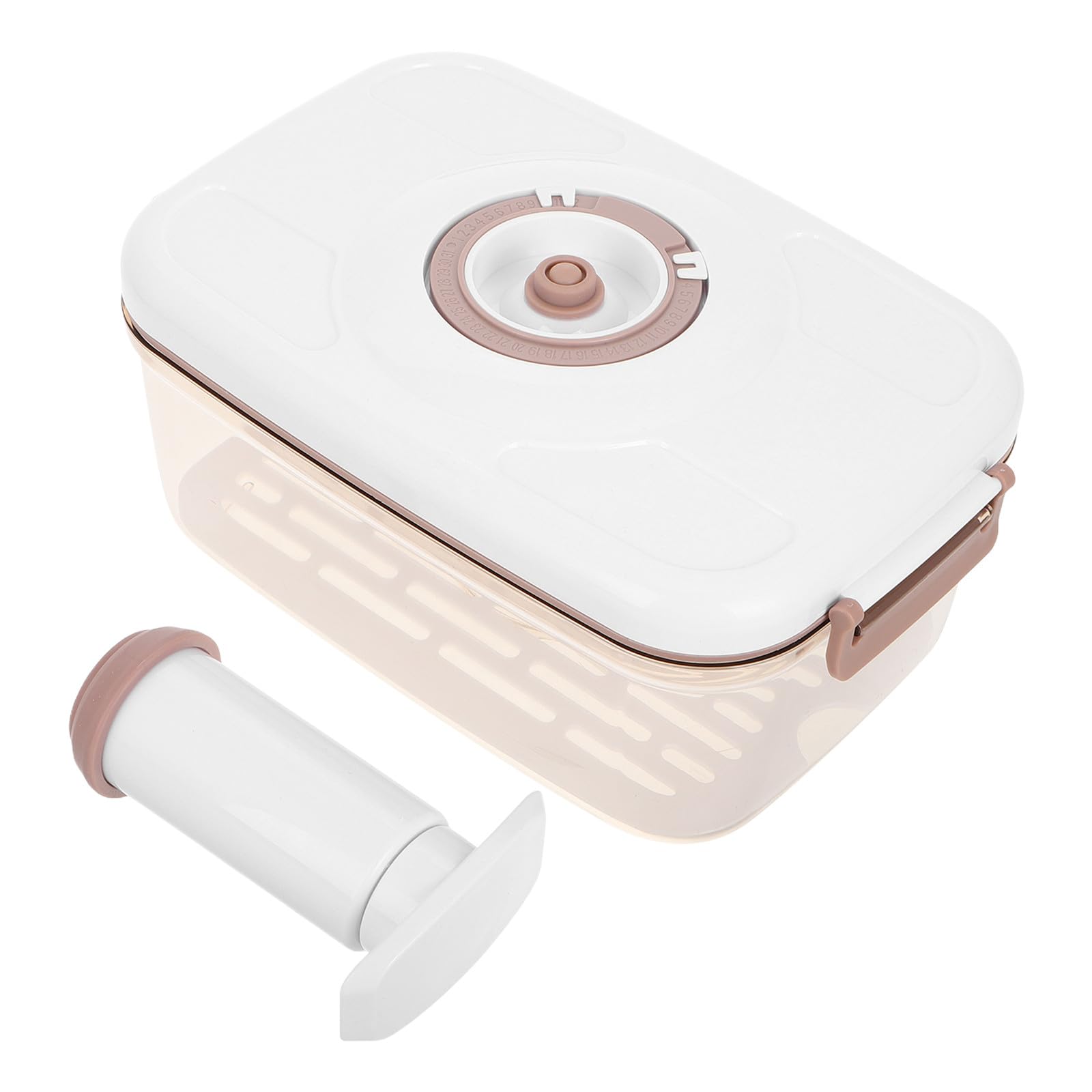 Boîte sous Vide de Conservation Alimentaire 2,1l Pompe Manuelle, Récipient Étanche pour Fruits et Légumes, Fonction Égouttoir Intégrée, Rangement la Cuisine Pratique, Machine