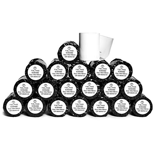 Telano® 20 Rollen Etiketten Weiß S0904980 für Labelwriter 4XL | 104x159 mm | 220 Etiketten pro Rolle | Versandetiketten Extra groß | Kern 25 mm Cover