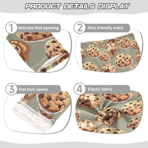 Cookies with Chocolate Chips Girls Leggings,Workout Leggings for Girls Toddler Athletic Leggings Size for 3-10T3